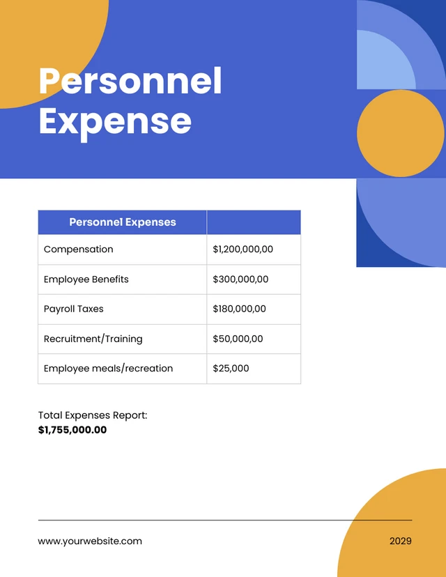 Simple Blue Shape Expense Report - Page 2