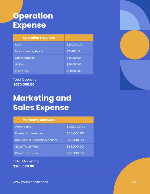 Simple Blue Shape Expense Report - Page 3