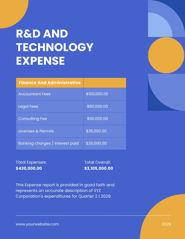 Simple Blue Shape Expense Report - Page 5