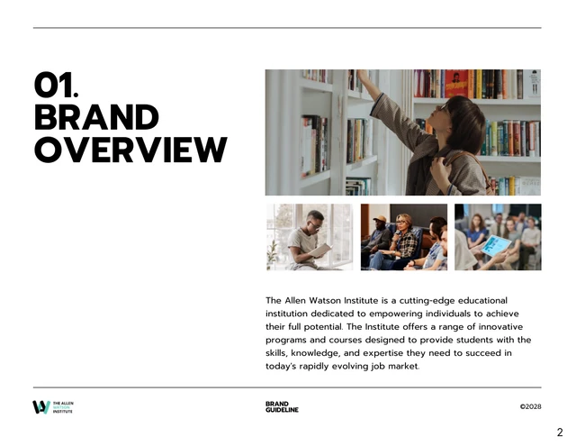Green, Black, White Minimalist Brand Guideline Presentation - Page 2