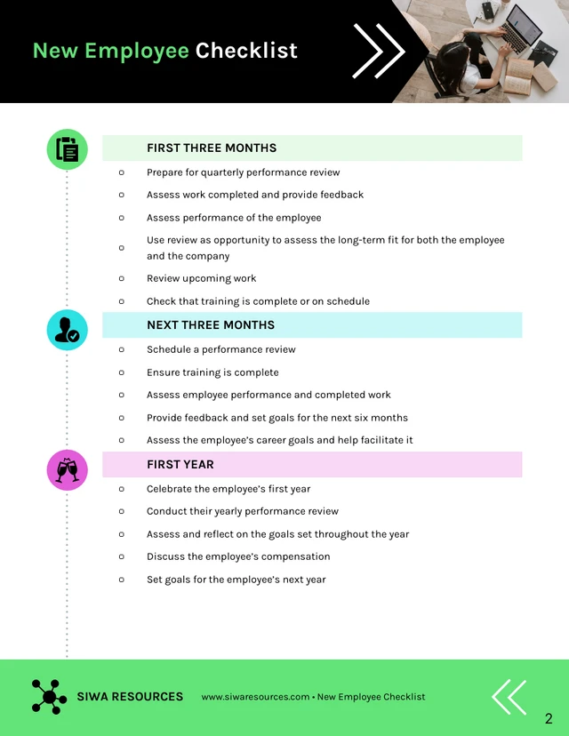 New Employee Checklist Template - Page 2