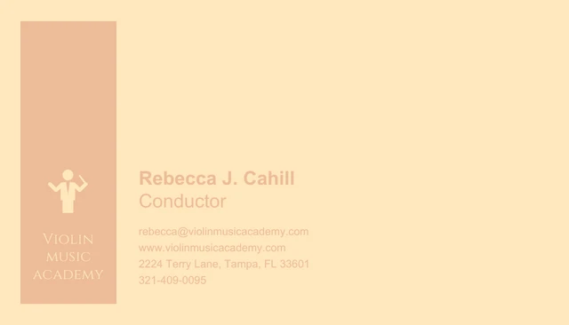 Peach Music Academy Business Card - Page 1