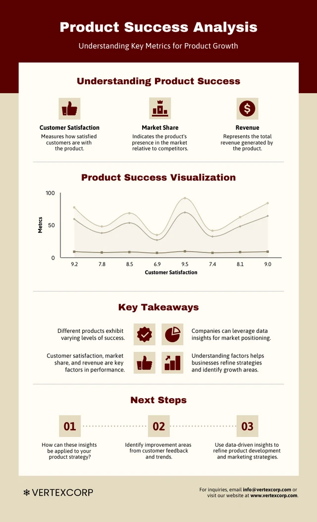 Modello di infografica per l'analisi del successo del prodotto