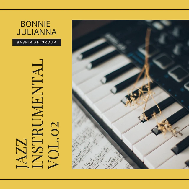 Modèle de couverture d'album de jazz simple jaune