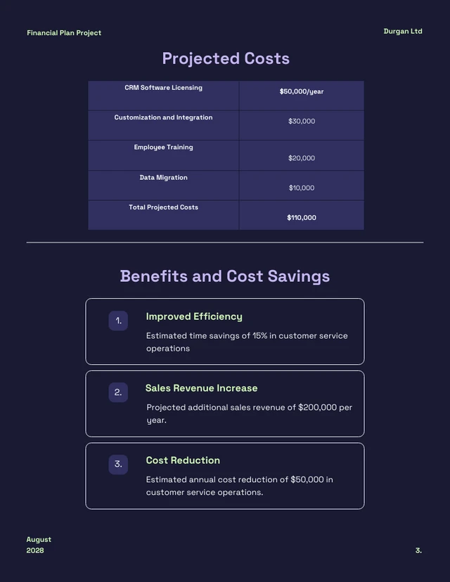 Dark Purple Green Financial Plan - page 3