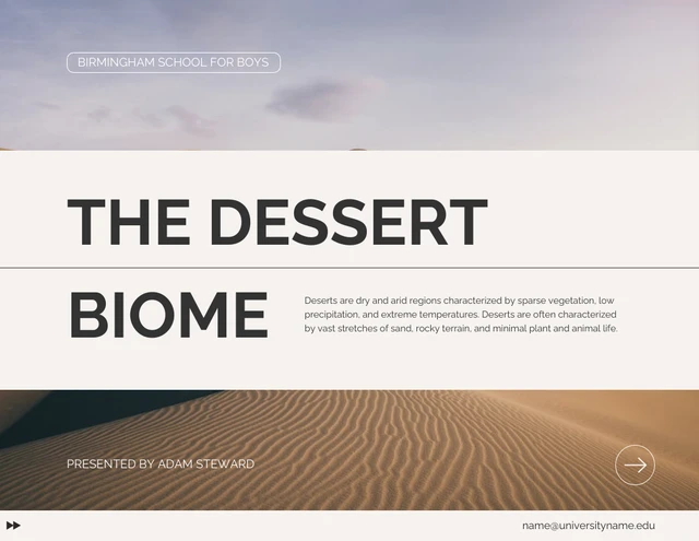 Simple Cream The Dessert Biome Geography Lesson Presentation - page 1