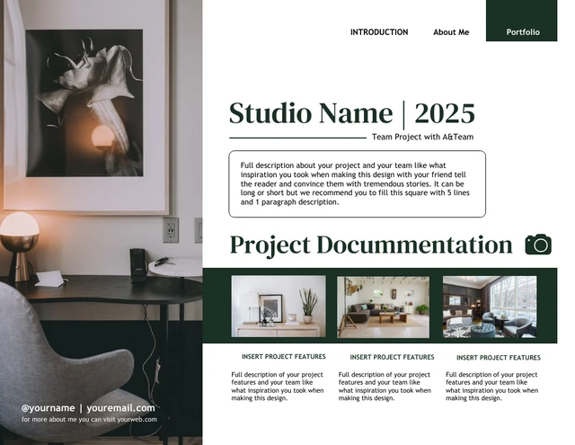 White and Green Interior Designer Portfolio Presentation - Page 3