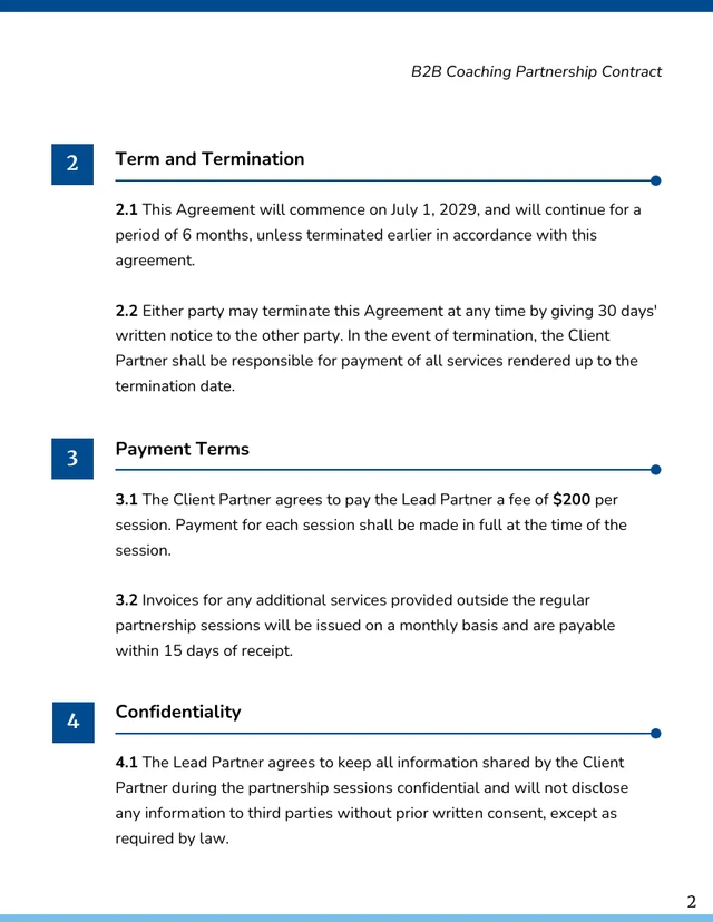 B2B Contract Template - Seite 2