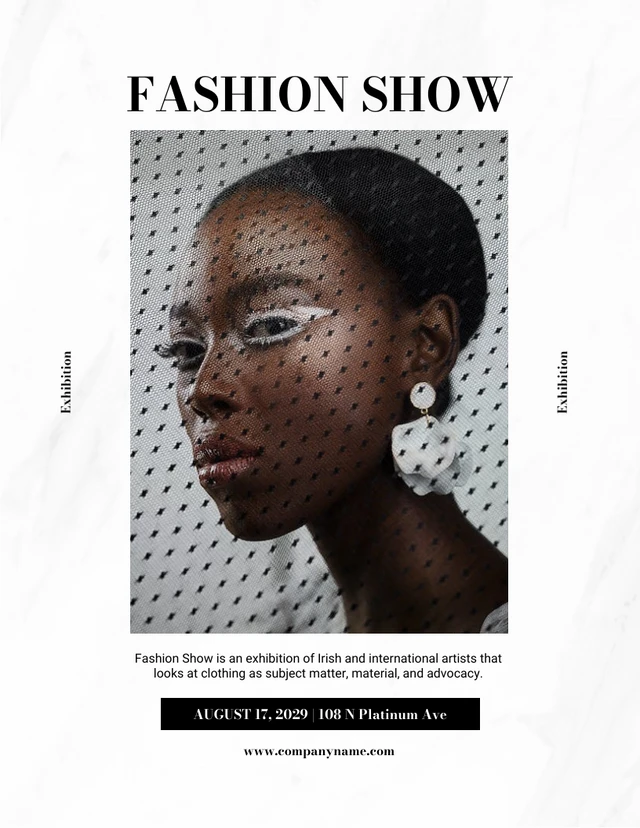 White Modern Texture Aesthetic Fashion Show Poster Template