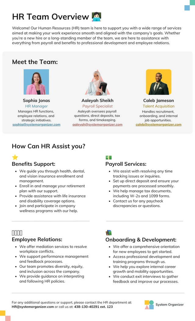 New Hire Onboarding Human Resource Team Overview