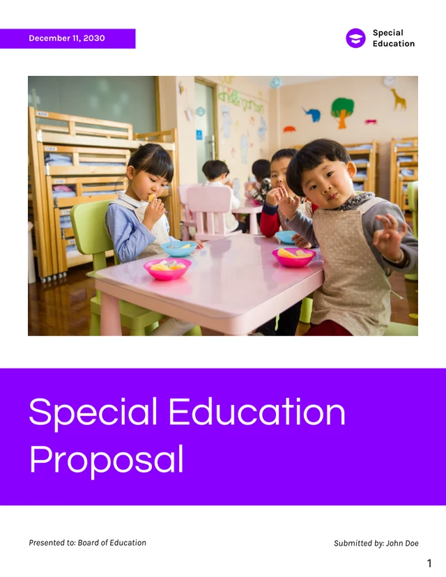 Special Education Proposal - Page 1