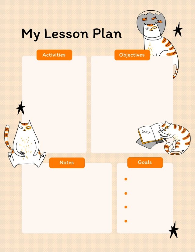Orange Cat Lesson Plan Template