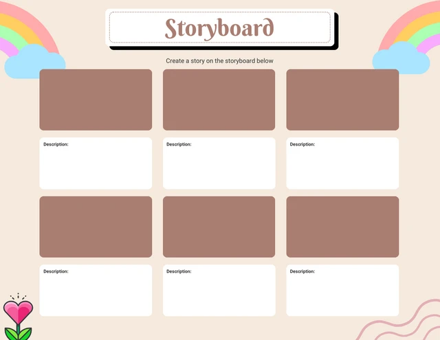 Storyboard Modèle simple et vierge