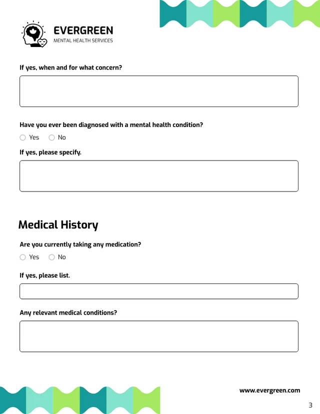 Counseling Intake Form Template - Seite 3