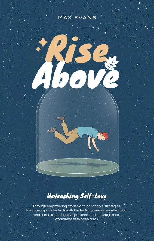Modèle de couverture d'ebook d'illustration d'amour de soi bleu foncé