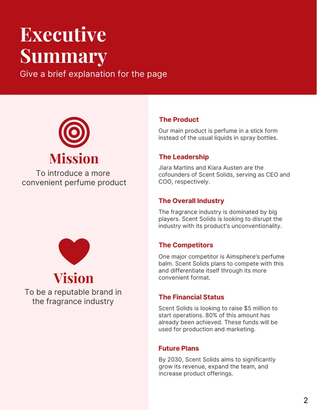Red And Pink Modern Simple Minimalist Business Succession Plan - Page 2