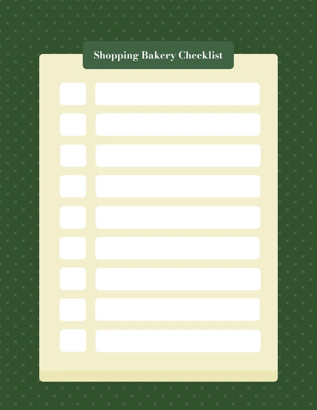 Green Simple Shopping Bakery Checklist