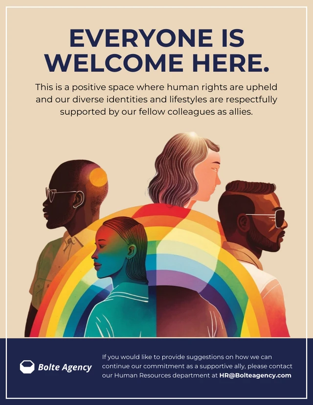 Poster-Vorlage für die Rechte von Homosexuellen im Positiven Raum