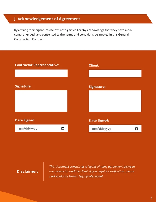 Construction Project Contract Template - Página 4
