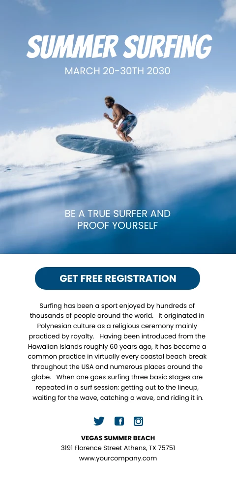 White Modern Summer Event Surfing Newsletter
