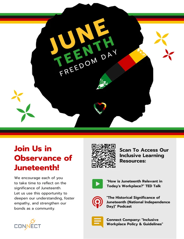 Modello di poster per le festività federali del Giorno dell'Indipendenza Nazionale del Juneteenth