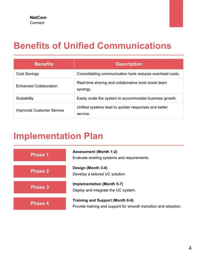 Unified Communications Proposal - Page 4