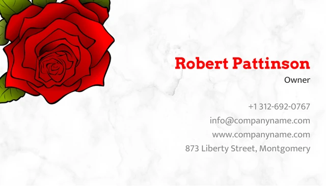 White Texture And Rose Tattoo Business Card - Page 2