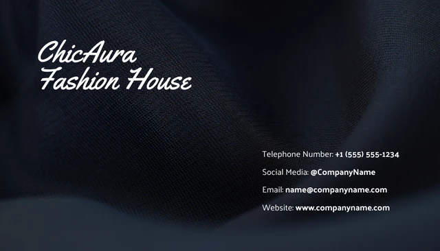 Black Minimalist Texture Fashion Business Card - Seite 2