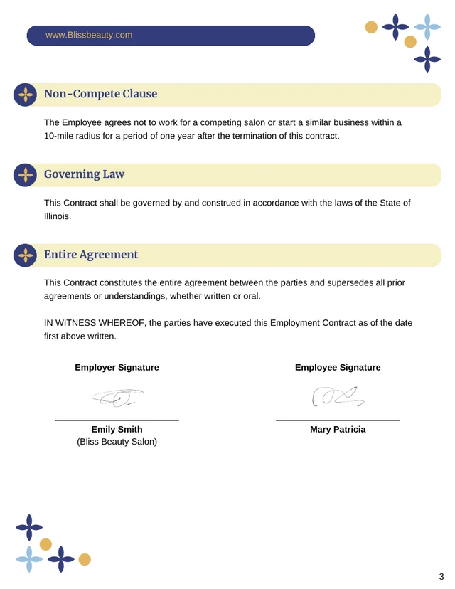 Salon Employee Contract Template - صفحة 3