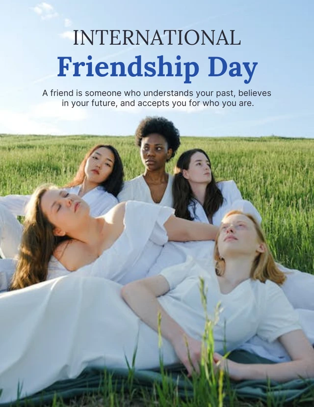Minimalistische Foto-Plakatvorlage zum Internationalen Tag der Freundschaft