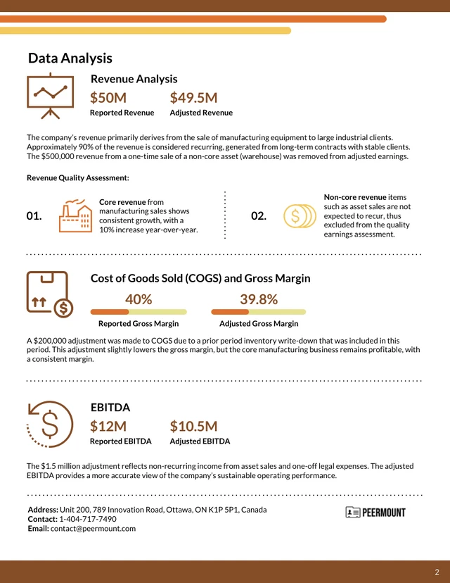 Quality Of Earnings Report Template - Pagina 2