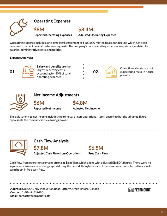 Quality Of Earnings Report Template - Page 3