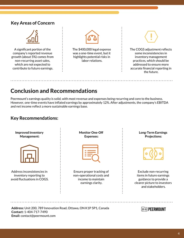 Quality Of Earnings Report Template - page 4