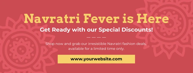 Red And Yellow Navratri Discount Ads Banner