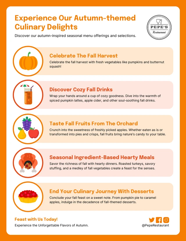 Experience Our Autumn-themed Culinary Delights Template