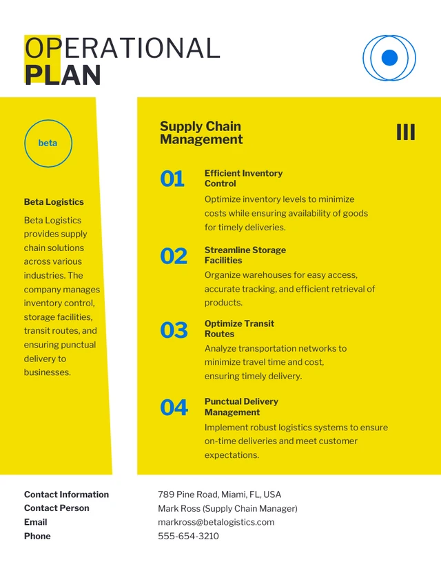 Simple Clean Yellow Operational Plan - Seite 3