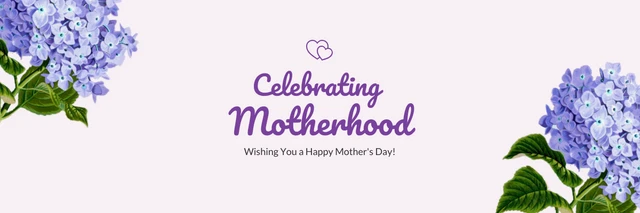Light Purple And Purple Modern Flower Mothers Day Banner Template