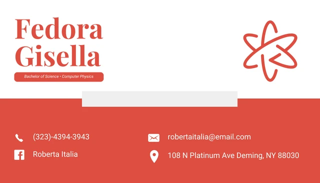 Terracotta And White Simple Minimalist Personal Student Business Card - Page 1