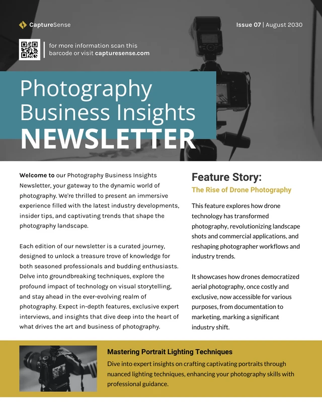 Photography Business Insights Newsletter Template