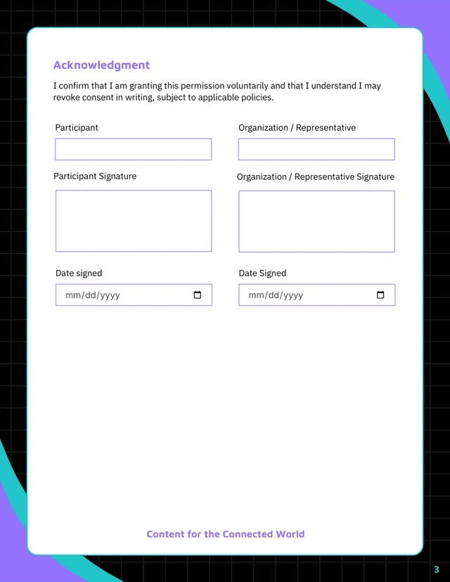 Social Media Release Form Template - Page 3