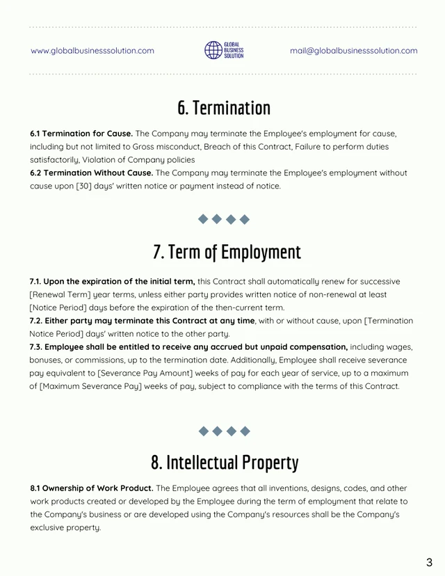 Startup Employment Contract Template - Página 3