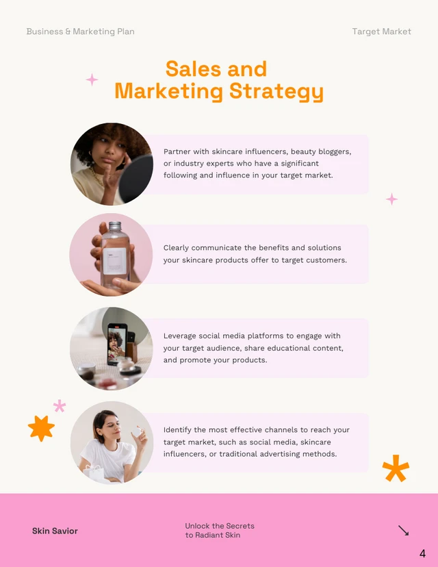 Cream Pink Orange Feminine Business Plan - Page 4