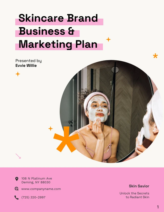 Cream Pink Orange Feminine Business Plan - Page 1
