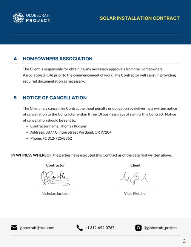 Solar Installation Contract Template - Pagina 3