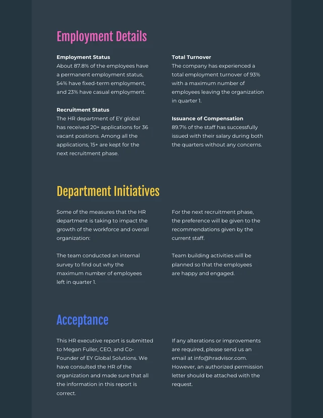 Dark Colorful Executive Report - Page 3