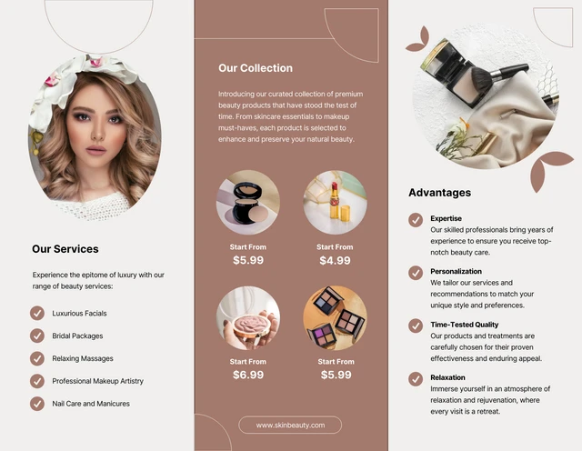 Brown Beauty Product Tri-fold Brochure - Page 2