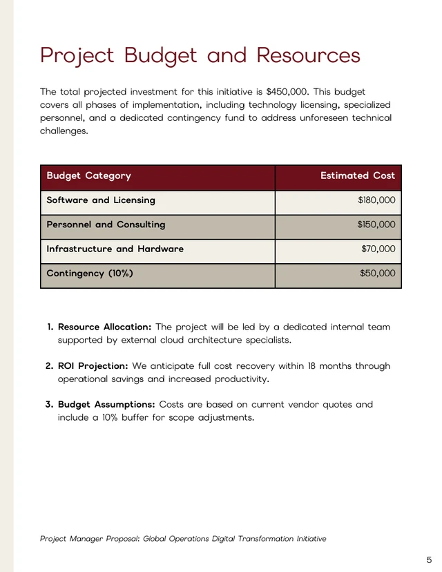 Project Manager Proposal Template - Seite 5