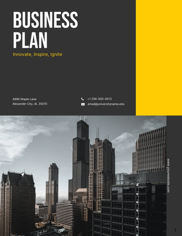 Black and Yellow Electric Business Plan - Page 1