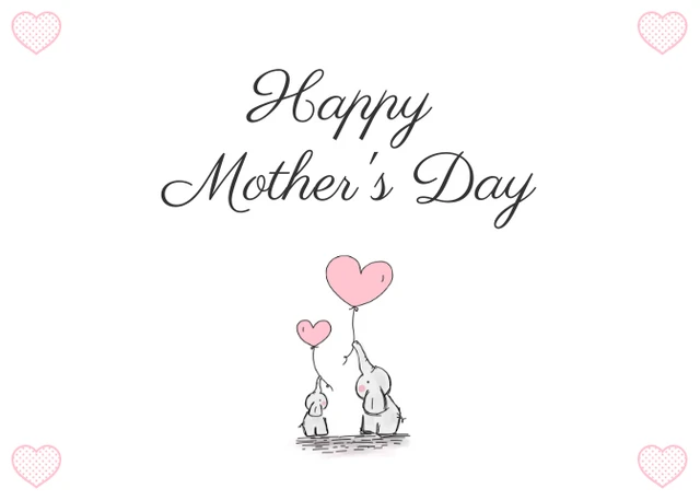 White Simple Illustration Happy Mother's Day Postcard - Seite 1