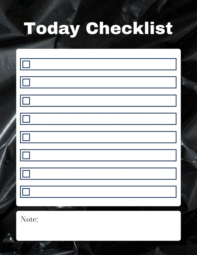 Black Modern Texture Today Checklist Template